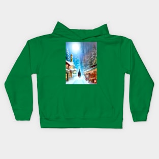 A Quaint Christmas Village Kids Hoodie